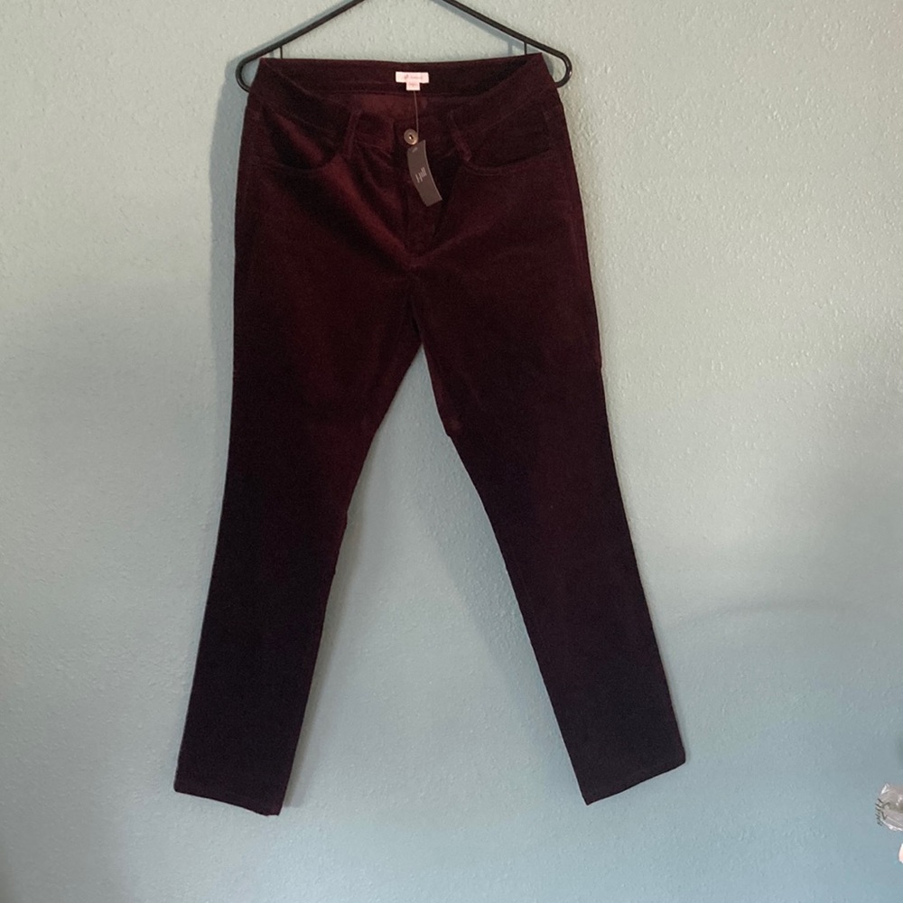 COPY - JJill dark wine corduroy pants. New.